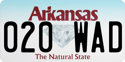 AR license plate 020WAD
