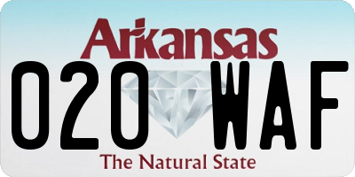 AR license plate 020WAF