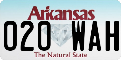 AR license plate 020WAH