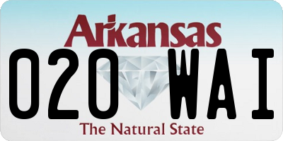 AR license plate 020WAI