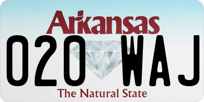 AR license plate 020WAJ
