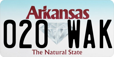 AR license plate 020WAK