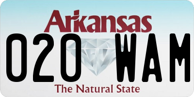 AR license plate 020WAM