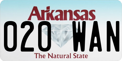 AR license plate 020WAN