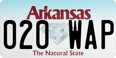 AR license plate 020WAP