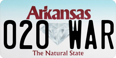 AR license plate 020WAR