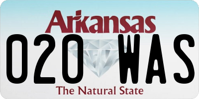 AR license plate 020WAS