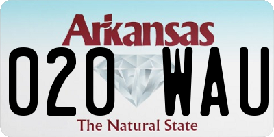 AR license plate 020WAU