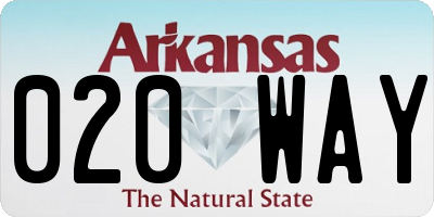 AR license plate 020WAY