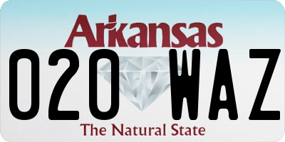 AR license plate 020WAZ