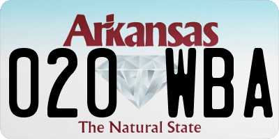AR license plate 020WBA