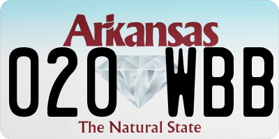 AR license plate 020WBB