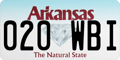 AR license plate 020WBI
