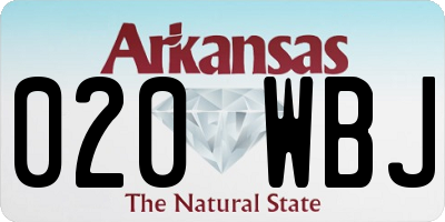 AR license plate 020WBJ