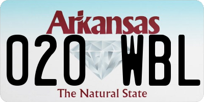 AR license plate 020WBL
