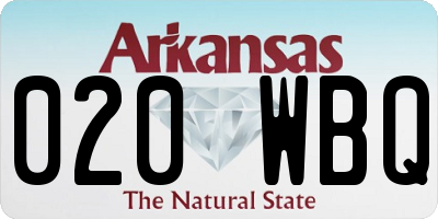 AR license plate 020WBQ