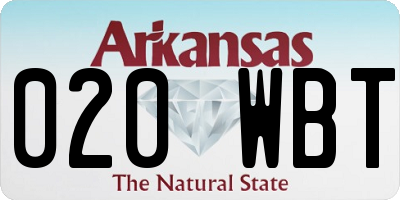 AR license plate 020WBT
