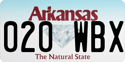 AR license plate 020WBX