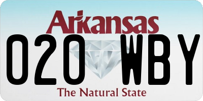 AR license plate 020WBY