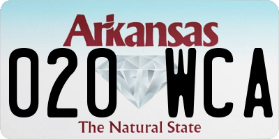 AR license plate 020WCA