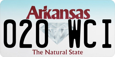 AR license plate 020WCI