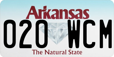 AR license plate 020WCM
