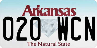 AR license plate 020WCN