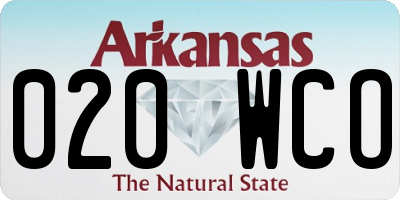 AR license plate 020WCO