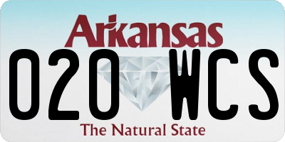 AR license plate 020WCS