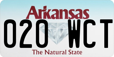 AR license plate 020WCT
