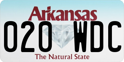 AR license plate 020WDC