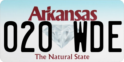 AR license plate 020WDE