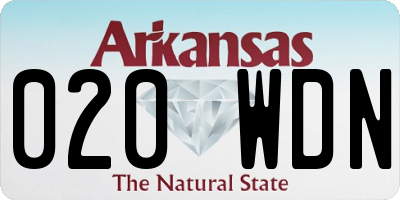 AR license plate 020WDN