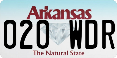AR license plate 020WDR