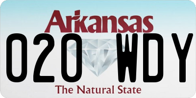 AR license plate 020WDY