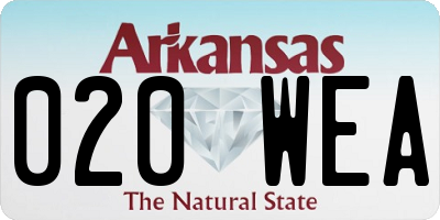 AR license plate 020WEA