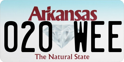 AR license plate 020WEE