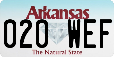 AR license plate 020WEF
