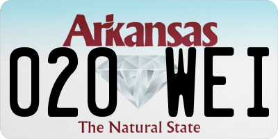 AR license plate 020WEI