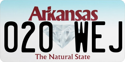 AR license plate 020WEJ