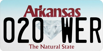AR license plate 020WER