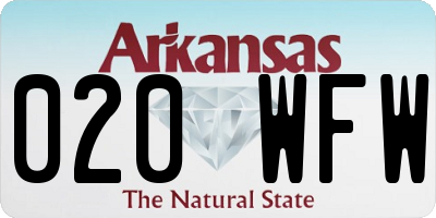 AR license plate 020WFW