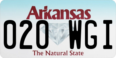 AR license plate 020WGI