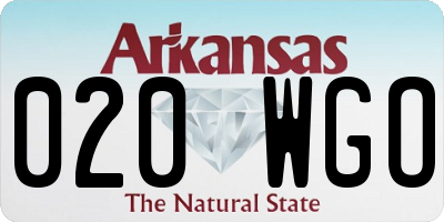 AR license plate 020WGO