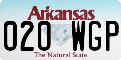 AR license plate 020WGP