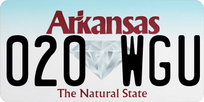 AR license plate 020WGU