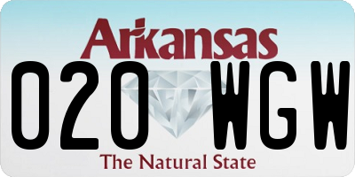 AR license plate 020WGW
