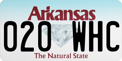 AR license plate 020WHC
