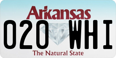 AR license plate 020WHI