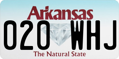 AR license plate 020WHJ